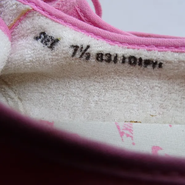 Vintage‎ Nike 80s Women's Size 7.5 Sunburst Canvas Pink Terry Inside Retro - Image 5