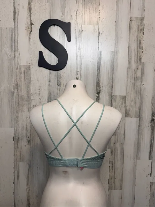 Victoria's Secret PINK Mint Green Glitter Metallic Bralette Womens S Bra Top - Image 3