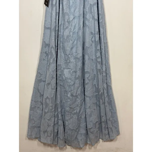 Lulus Let There Be Romance Maxi Dress Womens Medium Slate Blue Floral NWT FLAWED - Image 9