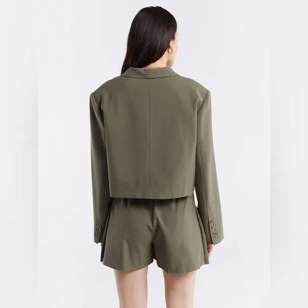 Lattelier SET Olive Green Blazer Short 2 Piece Set‎ Women’s Size S - Image 4