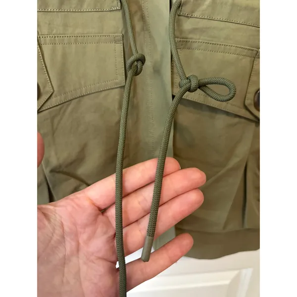 Free People OOFWEAR Oversized Khaki Cotton Rain‎ Duster Jacket Size 12 NWT - Image 11