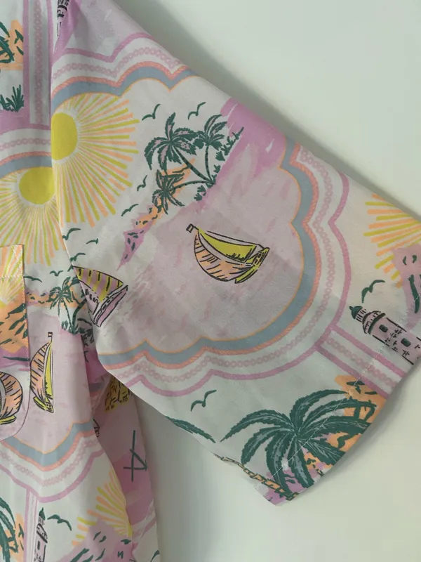 Cynthia Rowley Tropical Print Button Pajama Top Women’s Size Medium - Image 3