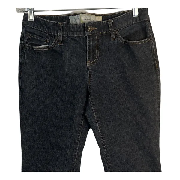 Loft Jeans Womens Size 6 Curvy Boot Mid Rise Pockets Zip Close Dark Wash Classic - Image 5