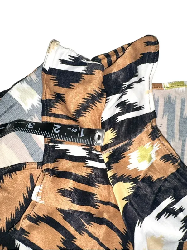 Anthropologie Somerset Ikat Brown & Black Patterned Short Sleeve Romper LARGE - Image 8