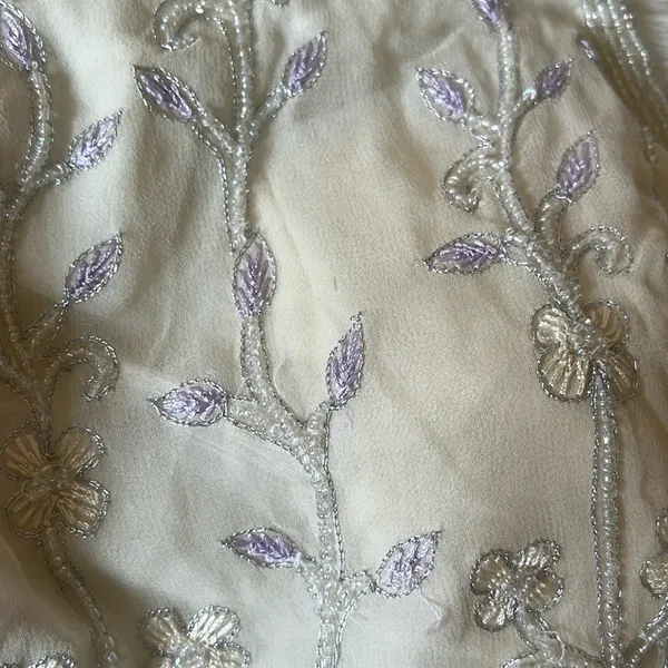 Vintage Silk Beaded Top Purple - Image 8