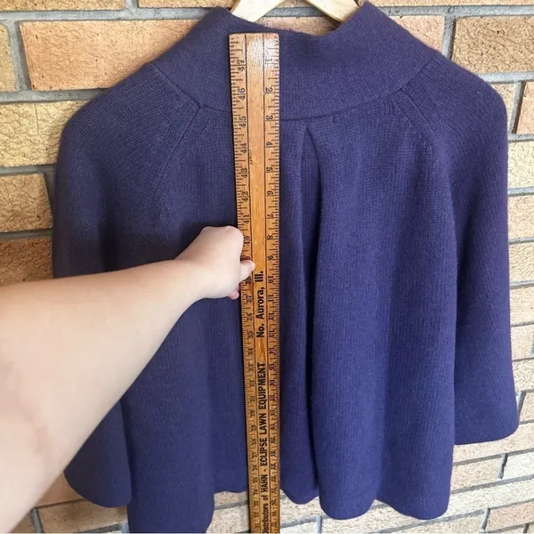 Elena Solano Angora Lambs Wool Sweater Cape Size PXL Purple Academia Shrug - Image 6