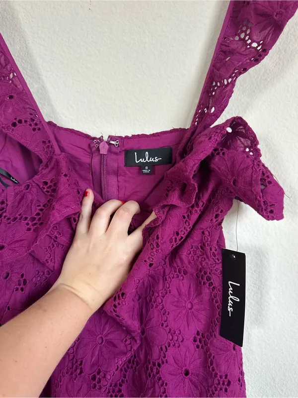 NWT Lulus Biscay Eyelet Ruffle Dress - Image 3