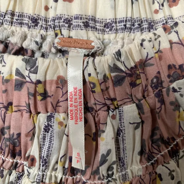 Free People Women's Size‎ Small Boho Vintage Lover Babydoll Top Floral Blouse - Image 3