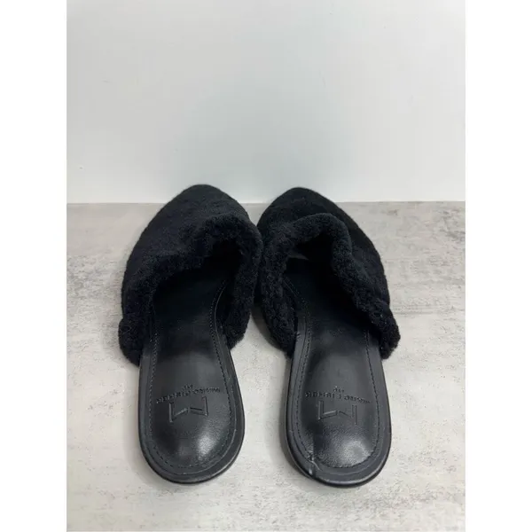 Marc Fisher Miles Size 5.5 Black‎ Pointed Toe Shearling Sheepskin Slip On NEW - Image 6