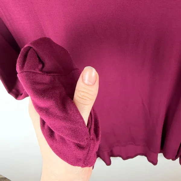 Cuddl Duds Tunic Top Size XL Wine Softwear with Stretch Cowl Neck Comfy Layering - Image 2