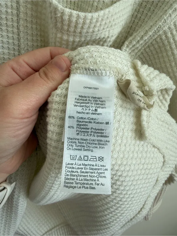 Madewell Waffle Knit Shirt Jacket Antique Cream Shacket Women's Medium NI105 - Image 11