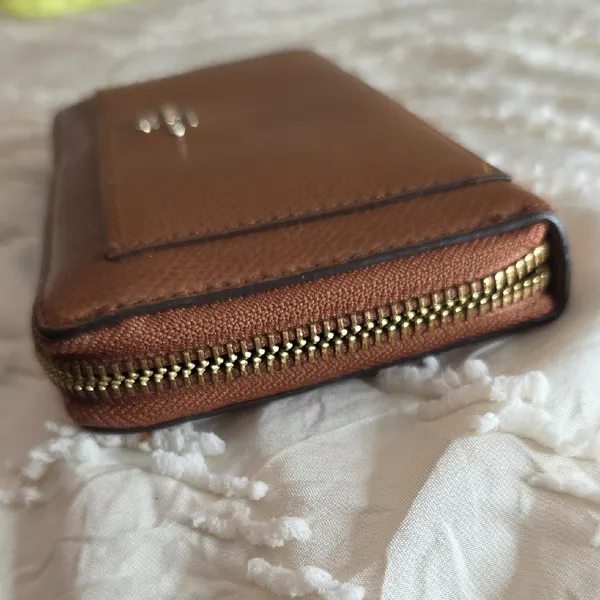 Coach Saddle Brown Leather Accordion Zip Wallet Purse Quiet Luxury Coachcore - Image 7