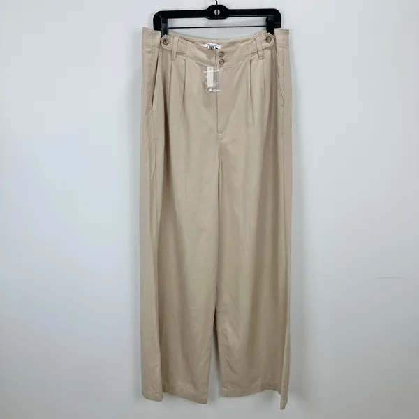 Madewell The Harlow Wide Leg Pant Linen Twill Harvest Moon Beige US 12 NWT - Image 7