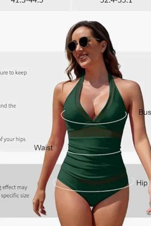 Duwmcon Womens V Neck Tankini Bathing Suits Tummy - Image 6