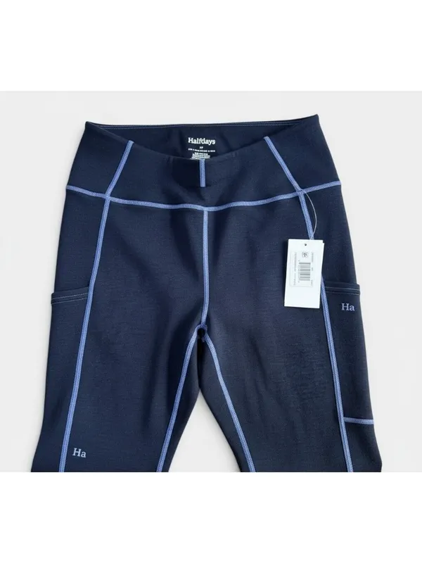 Halfdays Hallie Midweight Merino Legging Navy Blue Womens Size S Base Layer NWT - Image 3