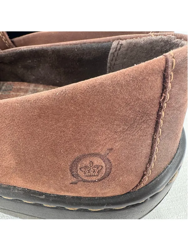 Born Brown Loafers Genuine Leather Slip On Hand Crafted Cushioned Comfort Sz 7M - Image 5