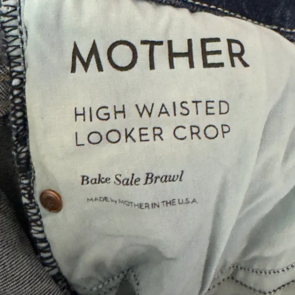 1303 | Mother High Waisted Looker Crop Bake Sale Brawl Jeans Blue Womens 27 - Image 6
