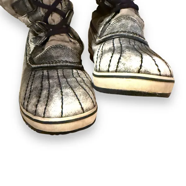 Sorel Tofino Tall Gray Waterproof Lace Up Distressed Faux‎ Fur Snow Boots Sz 7.5 - Image 4