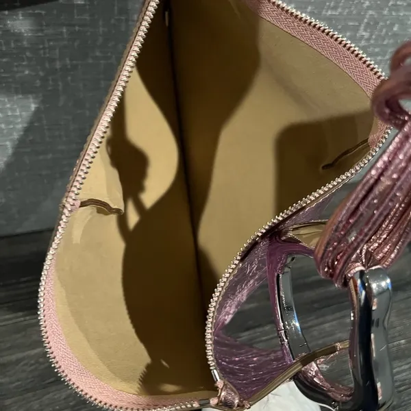 NWOT Cult Gaia Estrella metallic tote bag Cameo Pink - Image 10