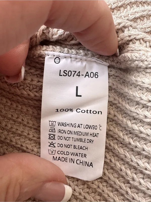 LILLUSORY Taupe 100% Cotton Cap Sleeve Pocket Knit Sweater Top L‎ - Image 6