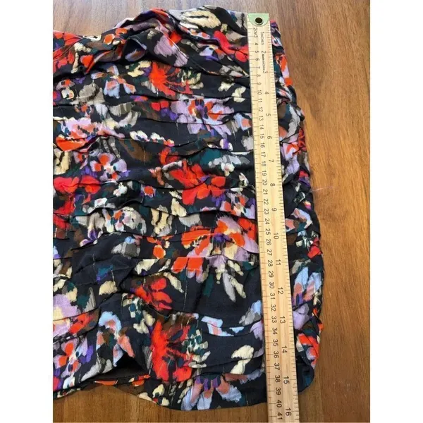 NWT Zara Floral All Over Print Ruched Mini Skirt Size Small - Image 6