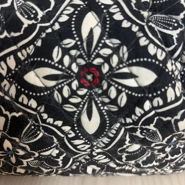 Vera Bradley Barcelona Lock Satchel Black and White Patterned Tote Bag - Image 4
