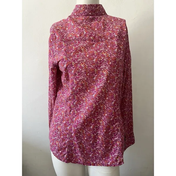 Old Navy Floral Blouse M Paisley Western Boho Spring Country Boho Farm Cotton - Image 4