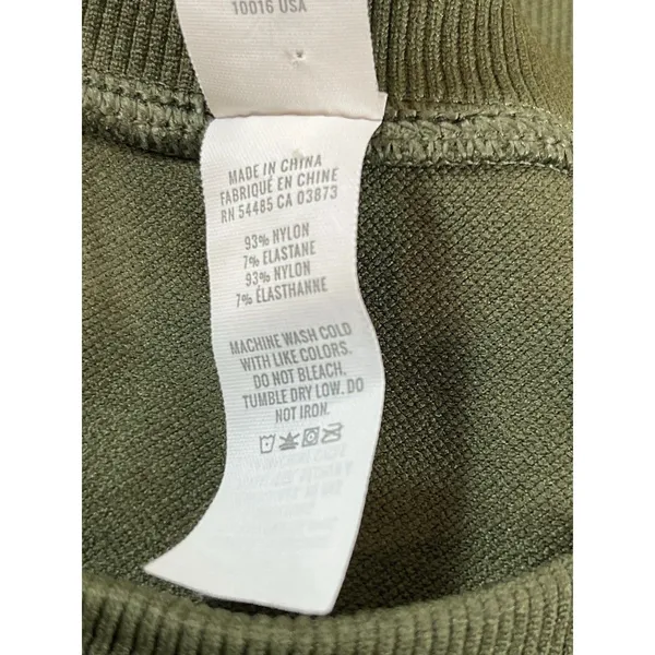 Offline by Aerie S Army Green Seamless Ribbed Long Sleeve Cropped Top - Image 5