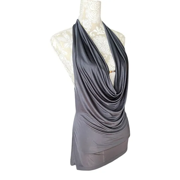 Indie Sleaze Fairy Grunge Y2K Slinky Satin Halter Cowl Tunic Top VS Very Sexy M - Image 3