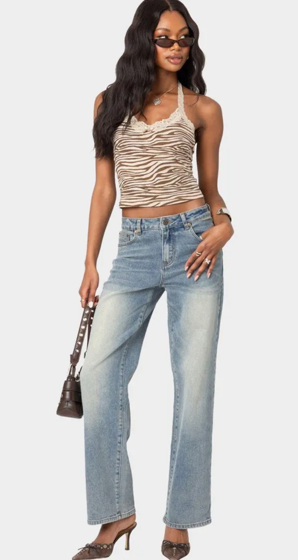 Edikted Zebra Printed Halter Yop - Image 3