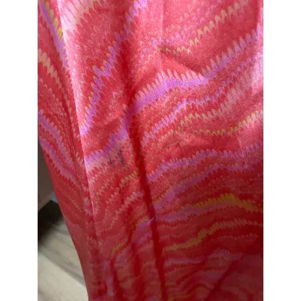 SALONI 100% Silk Mimi Maxi Dress Salmon Marbling Slip Style Size 4 FLAWED - Image 8