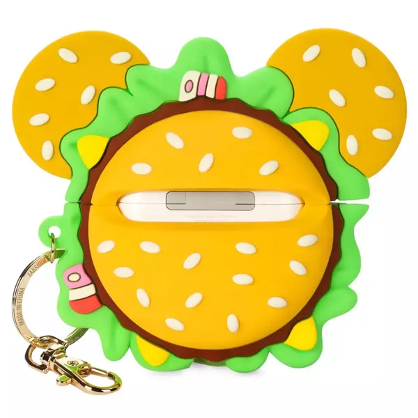 Disney parks EATS Mickey Mouse Burger AirPods Case Cover Keychain earbud - Image 3