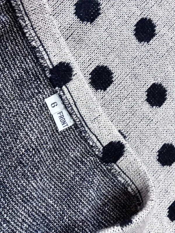Vintage Polka Dot Knit Wool Blend Pencil Skirt - Size 6 - Tan Black Poka Dots - Image 2