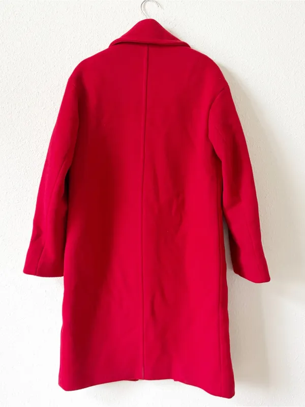 Aritzia Wilfred The Only Coat Wool Cashmere Red Size XS Small Luxury Minimalist - Image 2