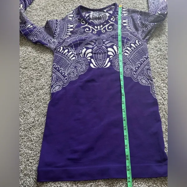 ATHLETA Purple Long-Sleeve Patterned Women's Top - Image 6