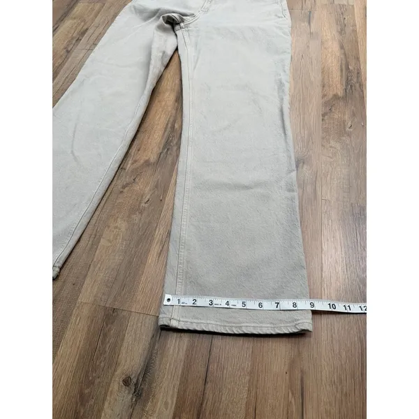 Abercrombie & Fitch The Baggy Low Rise Beige Jeans Women's 27/4R‎ - Image 10
