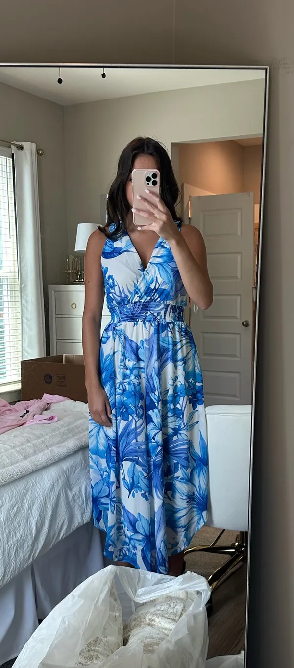 Boutique White and Blue Jumpsuit - Image 2