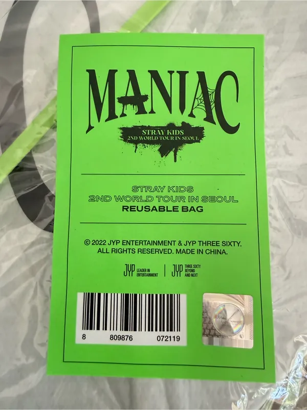 Stray Kids MANIAC 2nd World Tour Seoul REUSABLE TOTE BAG New Sealed K Pop - Image 3