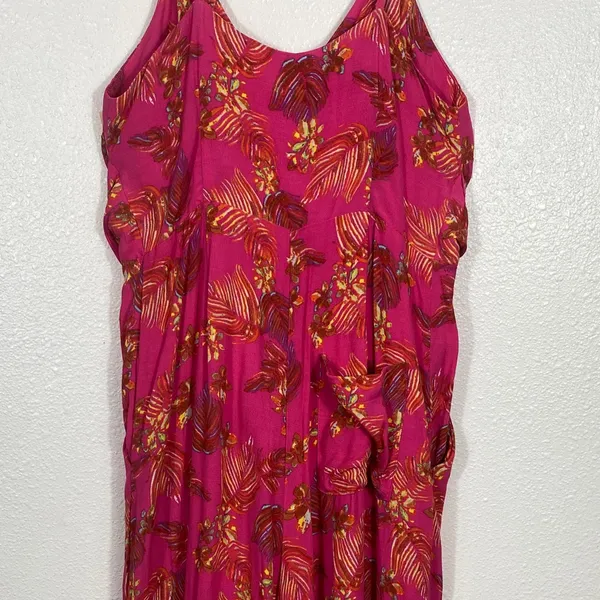 Free People Vibrant Pink Floral Jumpsuit Size 2 100% Viscose - Image 9