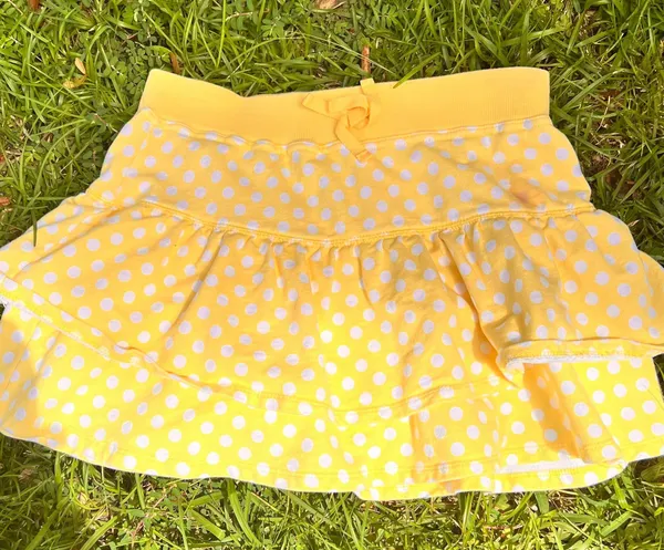 Basic Editions Yellow Polka Dot Skirt For Girls - Image 4