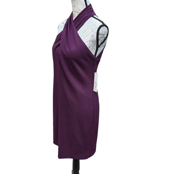 Eliza J NWT Plum Purple Crisscross Halter Sheath Dress EJ8M7992 Womens Size 8 - Image 8