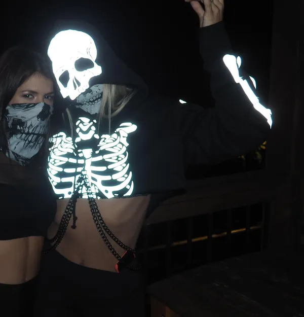 Dolls Kill Skull Cropped Sweatshirt - Image 3