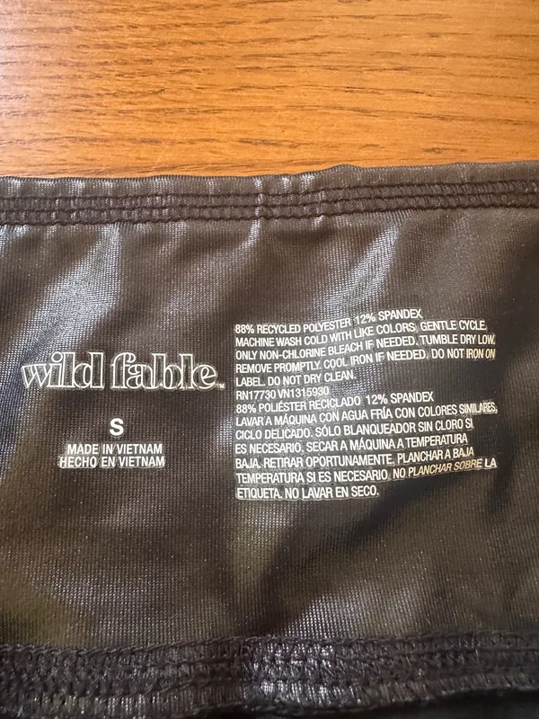 Metallic Black/Faux Leather Wild Fable Leggings - Image 2