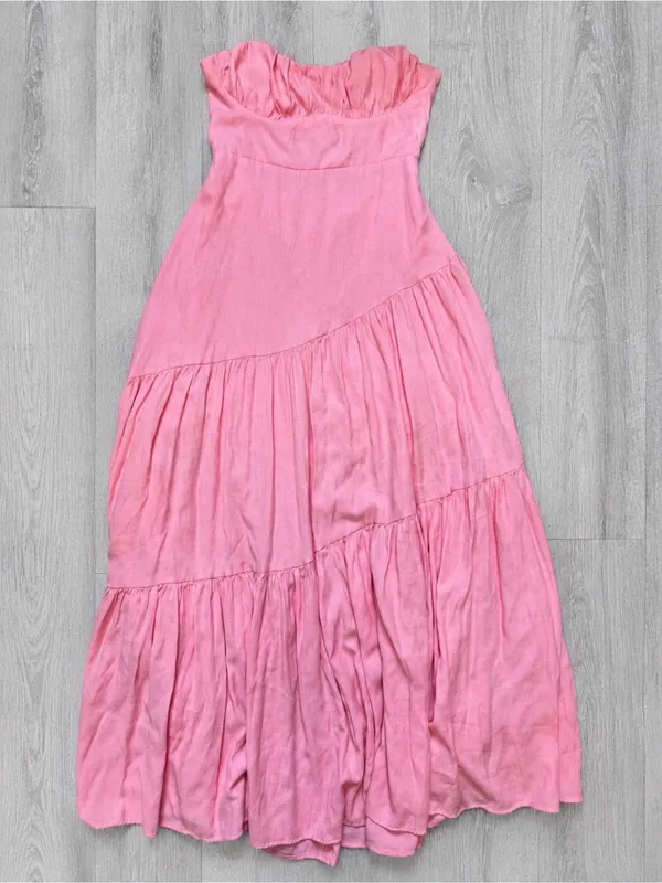 Hello Molly Summer In Love Pink Strapless Maxi Dress US 6 Medium Cottagecore - Image 3