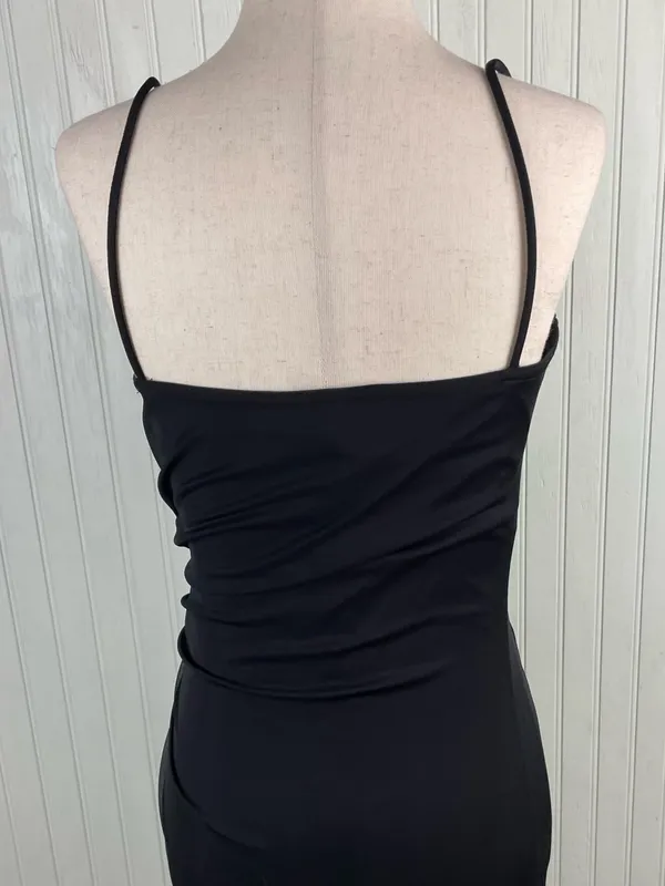 Vintage 90s Y2K City Triangles Slip Maxi Dress Size Medium Rhinestone Fairycore - Image 6