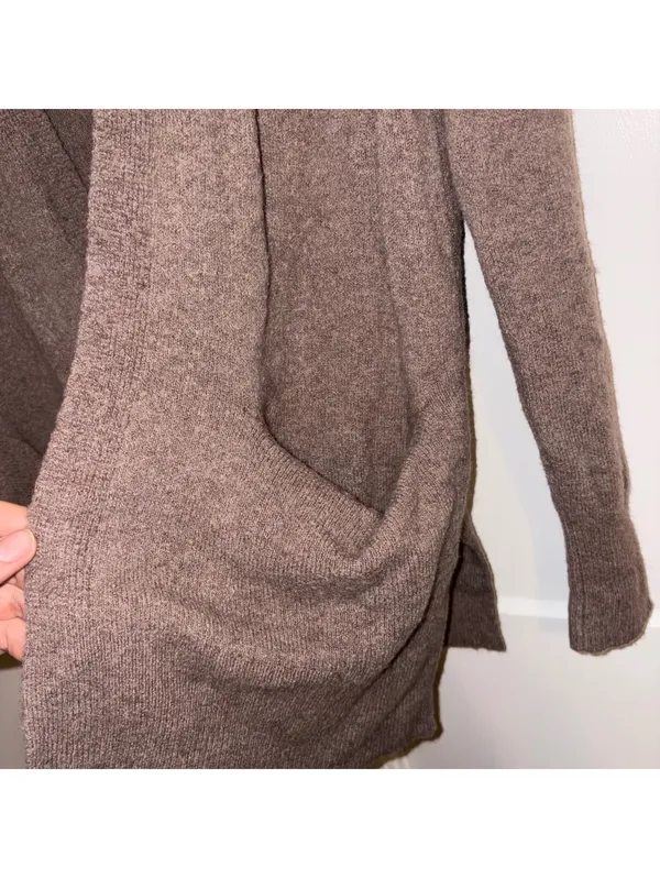 Madewell $110 Wool Alpaca Blend Woman’s XS Brown Open Front Cardigan Sweater - Image 6