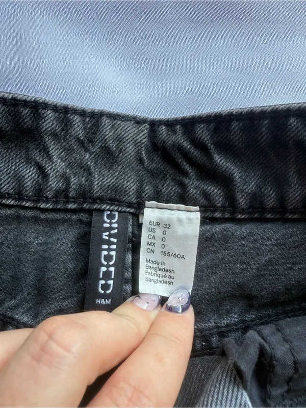 Divided by H&M Wide Leg Black Denim Jeans Size 0 - Image 5