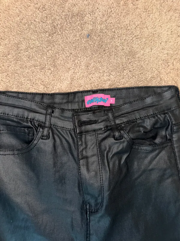 Edikted Pants Leather Flare - Image 3