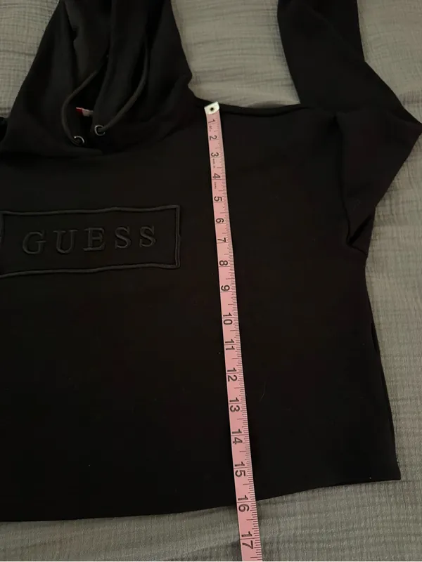 GUESS women Black Hooded Sweatshirt - Embroidered Logo - Image 6