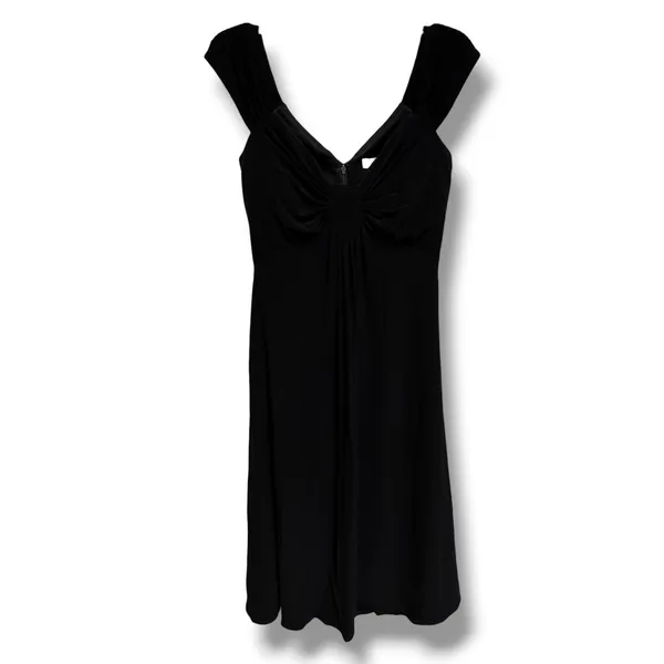White House Black Market Black Ruched Empire Waist Cocktail Dress Size 2 LBD - Image 3